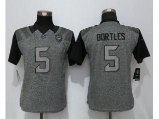 Women Jacksonville Jaguars 5 Blake Bortles Stitched Gridiron Gray Limited Jersey