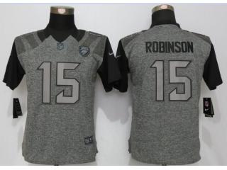 Women Jacksonville Jaguars 15 Allen Robinson Stitched Gridiron Gray Limited Jersey