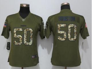 Women Kansas City Chiefs 50 Justin Houston Green Salute To Service Limited Jersey