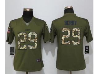 Women Kansas City Chiefs 29 Eric Berry Green Salute To Service Limited Jersey