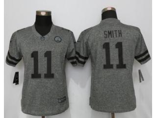Women Kansas City Chiefs 11 Alex Smith Stitched Gridiron Gray Limited Jersey
