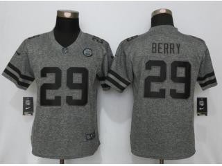 Women Kansas City Chiefs 29 Eric Berry Stitched Gridiron Gray Limited Jersey