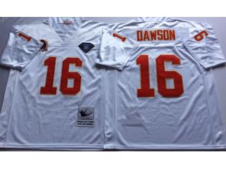 Kansas City Chiefs 16 Len Dawson Foot ball Jersey White Retro