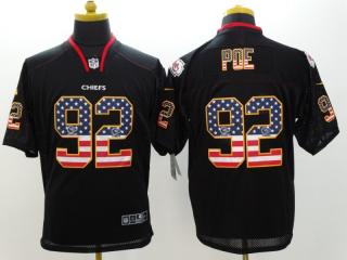 Kansas City Chiefs 92 Dontari Poe USA Flag Fashion Black Elite Jersey