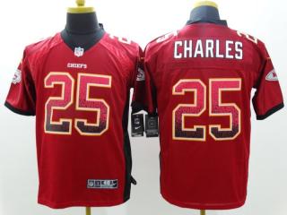Kansas City Chiefs 25 Jamaal Charles Drift Fashion Red Elite Jersey