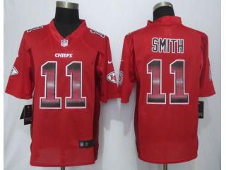 Kansas City Chiefs 11 Alex Smith Red Strobe Limited Jersey