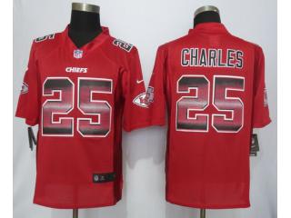 Kansas City Chiefs 25 Jamaal Charles Red Strobe Limited Jersey