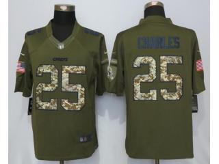 Kansas City Chiefs 25 Jamaal Charles Green Salute To Service Limited Jersey