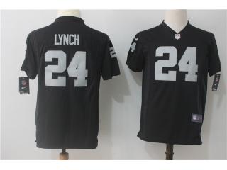 Youth Oakland Raiders 24 Marshawn Lynch Football Jersey Black
