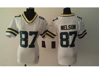 Women Green Bay Packers 87 Jordy Nelson Football Jersey White