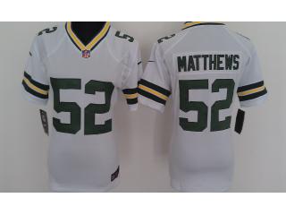 Women Green Bay Packers 52 Clay Matthews Football Jersey White