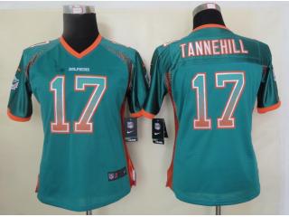 Women Miami Dolphins 17 Ryan Tannehill Drift Fashion Green Elite Jersey