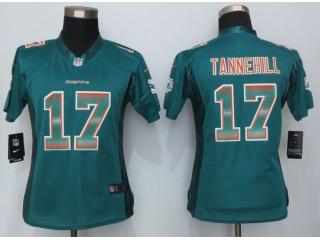 Women Miami Dolphins 17 Ryan Tannehill Green Strobe Elite Jersey