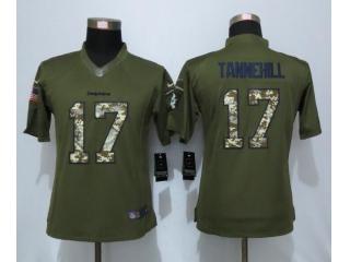 Women Miami Dolphins 17 Ryan Tannehill Green Salute To Service Limited Jersey