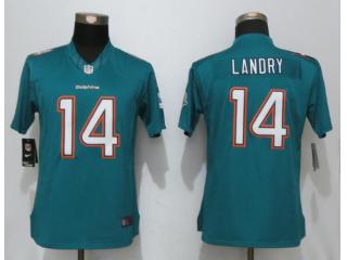 Women Miami Dolphins 14 Jarvis Landry Green Elite Jersey