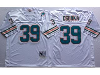 Miami Dolphins 39 Larry Csonka Football Jersey White Retro