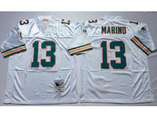 Miami Dolphins 13 Dan Marino Football Jersey White Retro