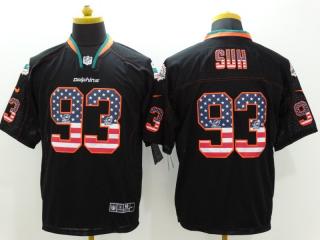 Miami Dolphins 93 Ndamukong Suh USA Flag Fashion Black Elite Jersey