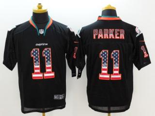 Miami Dolphins 11 DeVante Parker USA Flag Fashion Black Elite Jersey