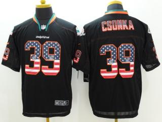 Miami Dolphins 39 Larry Csonka USA Flag Fashion Black Elite Jersey