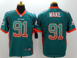 Miami Dolphins 91 Cameron Wake Drift Fashion Green Elite Jersey