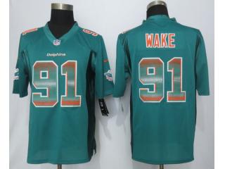 Miami Dolphins 91 Cameron Wake Green Strobe Limited Jersey