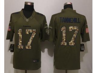 Miami Dolphins 17 Ryan Tannehill Green Salute To Service Limited Jersey