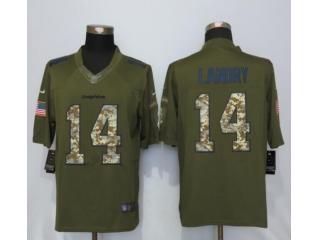 Miami Dolphins 14 Jarvis Landry Green Salute To Service Limited Jersey