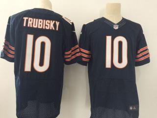 Chicago Bears 10 Mitchell Trubisky elite Football Jersey Navy Blue