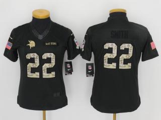 Women Minnesota Vikings 22 Harrison Smith Anthracite Salute To Service Elite Jersey