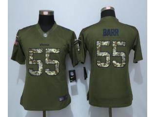 Women Minnesota Vikings 55 Anthony Barr Green Salute To Service Limited Jersey