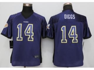 Women Minnesota Vikings 14 Stefon Diggs Drift Fashion Purple Elite Jersey