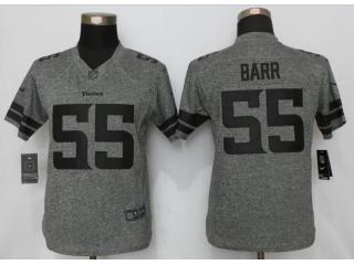 Women Minnesota Vikings 55 Anthony Barr Stitched Gridiron Gray Limited Jersey