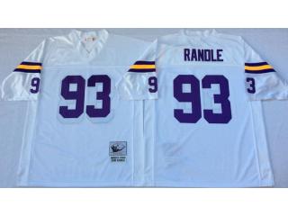 Minnesota Vikings 93 John Randle Football Jersey White Retro