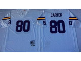 Minnesota Vikings 80 Cris Carter Football Jersey White Retro