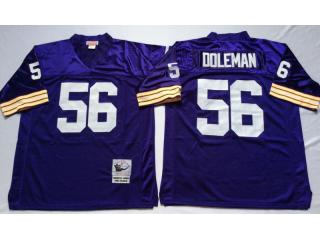 Minnesota Vikings 56 Chris Doleman Football Jersey Purple Retro