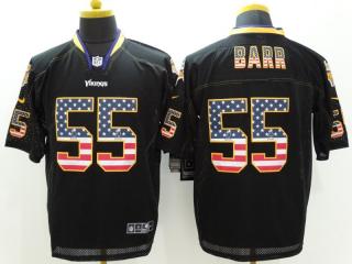 Minnesota Vikings 55 Anthony Barr USA Flag Fashion Black Elite Jersey