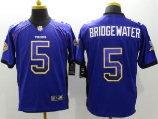 Minnesota Vikings 5 Teddy Bridgewater Drift Fashion Purple Elite Jersey