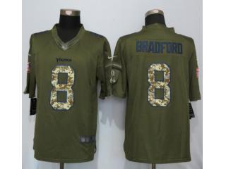 Minnesota Vikings 8 Sam Bradford Green Salute To Service Limited Jersey