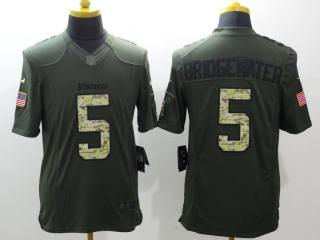 Minnesota Vikings 5 Teddy Bridgewater Green Salute To Service Limited Jersey
