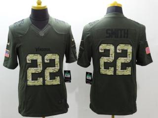 Minnesota Vikings 22 Harrison Smith Green Salute To Service Limited Jersey