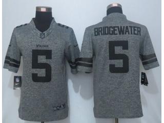 Minnesota Vikings 5 Teddy Bridgewater Stitched Gridiron Gray Limited Jersey