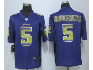 Minnesota Vikings 5 Teddy Bridgewater Purple Strobe Limited Jersey