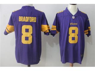 Minnesota Vikings 8 Sam Bradford Football Jersey Legend Purple Yellow Word