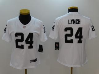 Women Oakland Raiders 24 Marshawn Lynch Football Jersey Legend White