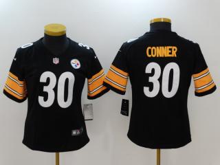 Women Pittsburgh Steelers 30 James Conner Football Jersey Legend Black
