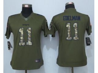 Women New England Patriots 11 Julian Edelman Green Salute To Service Limited Jersey