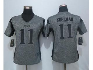 Women New England Patriots 11 Julian Edelman Stitched Gridiron Gray Limited Jersey
