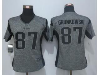 Women New England Patriots 87 Rob Gronkowski Stitched Gridiron Gray Limited Jersey