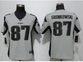 Women New England Patriots 87 Rob Gronkowski Nike Gridiron Gray II Elite Jersey